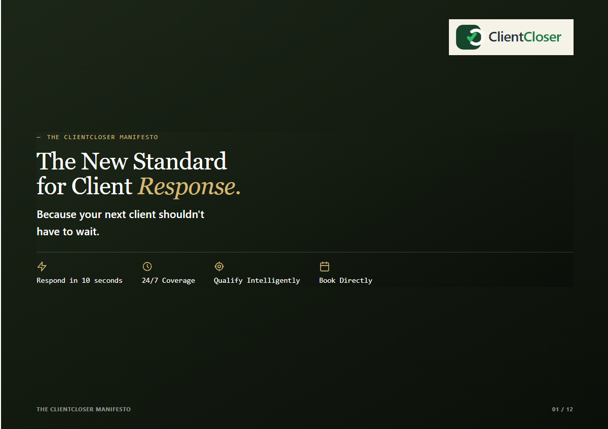 The ClientCloser Manifesto — The New Standard for Client Response